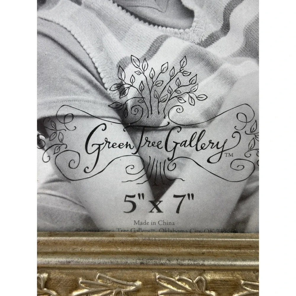 Green Tree Gallery Picture Frame 5x7 Distressed Gold Ornate Leaf Baroque Decor